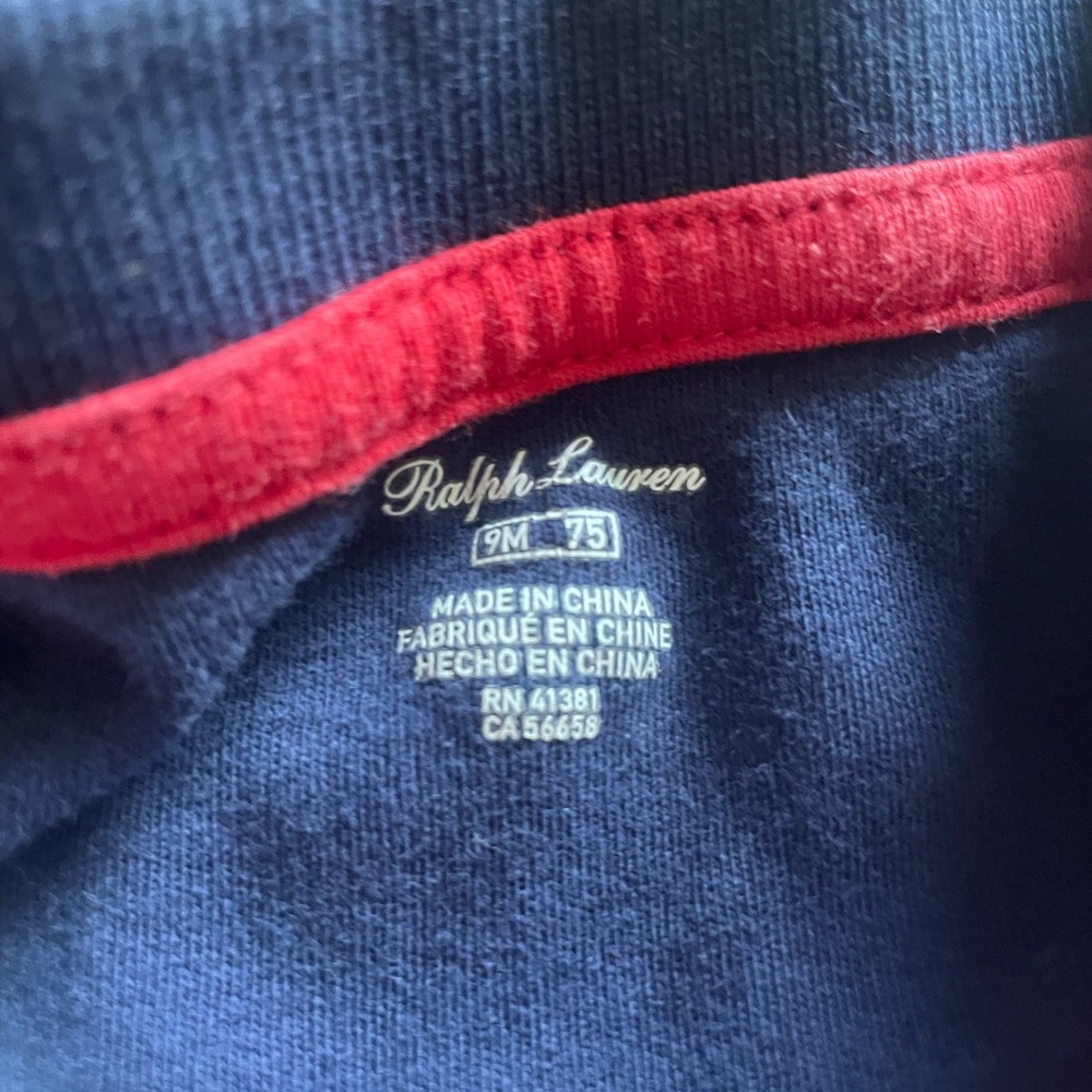 Ralph Lauren Kids Polo Romper - Red, White, and Blue - Picture 2 of 5